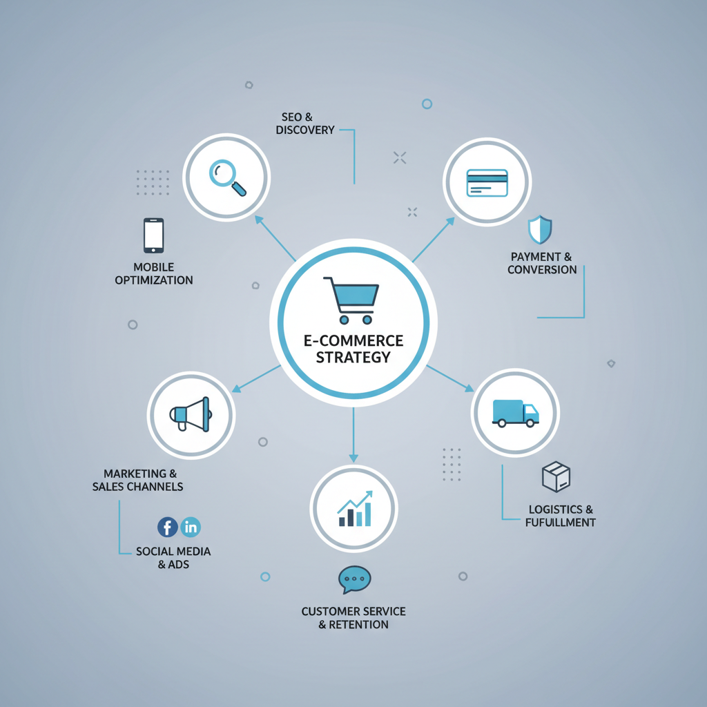 Infografica: E-commerce: Checklist operativa per professionisti: Strategi - strategie e best practice