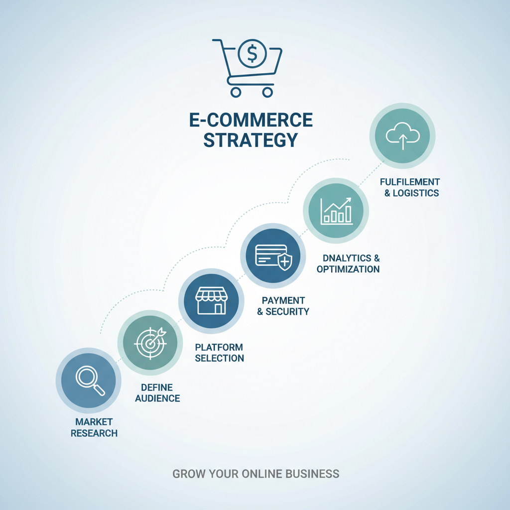 Infografica: E-commerce: Come iniziare: guida passo-passo: Analisi Comple - strategie e best practice