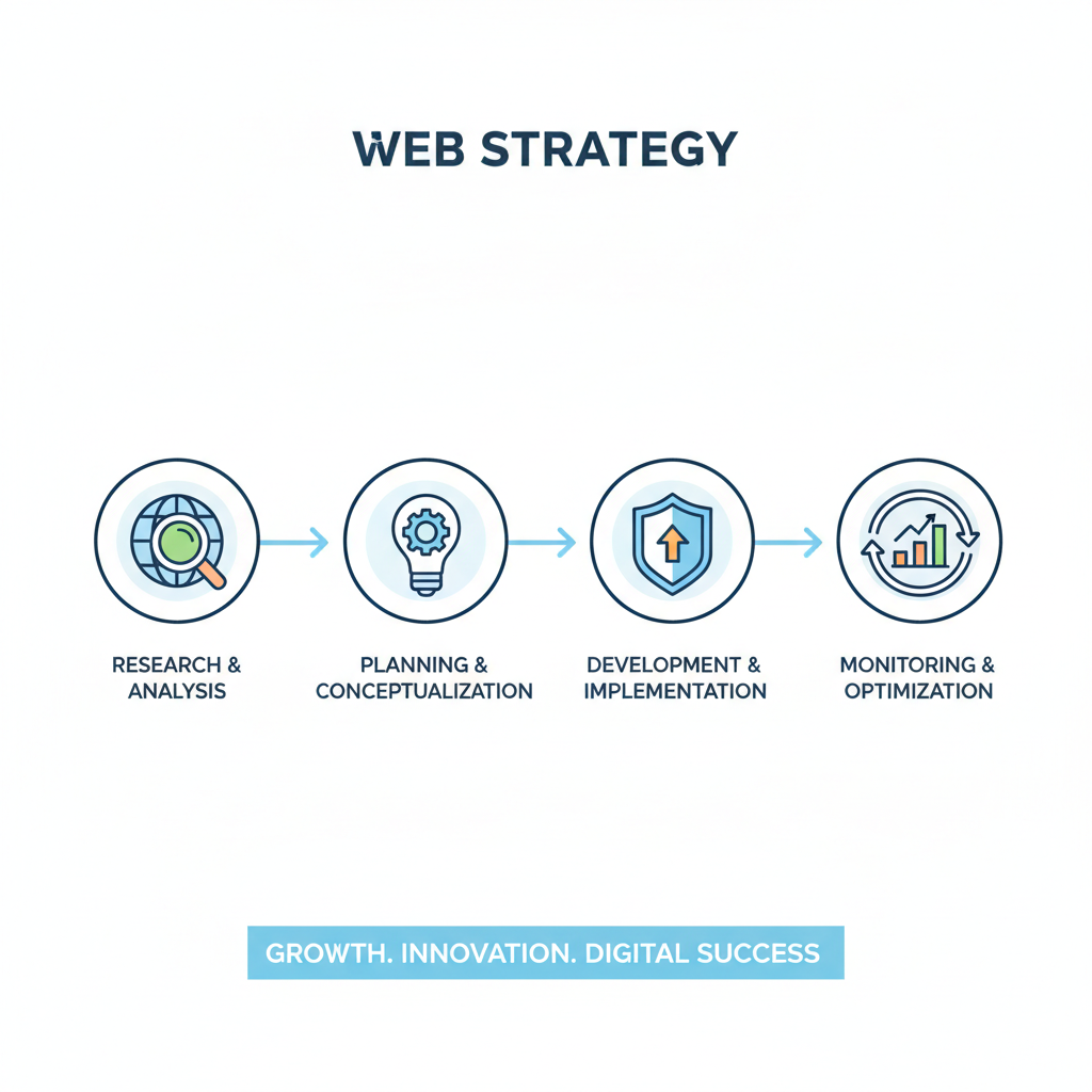 Infografica: Web: Dal piano alla pratica: implementazione: Guida Aggiorna - strategie e best practice
