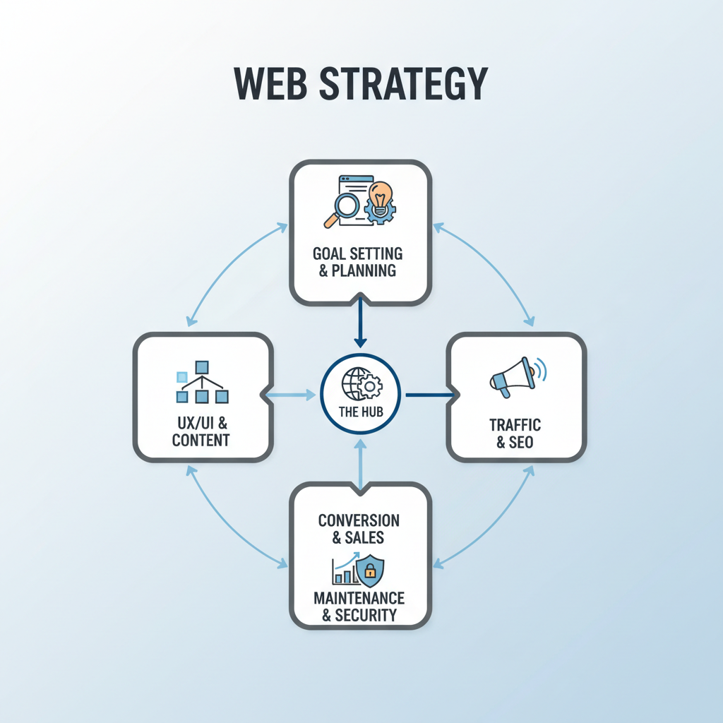 Infografica: Web: Dal piano alla pratica: implementazione: Nuove Prospett - strategie e best practice